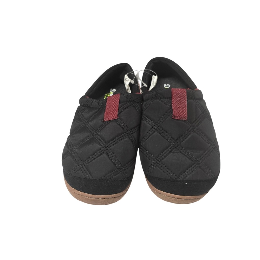 Dearfoams Energy Return Black Quilted Slippers Women Medium 7-8 NWT